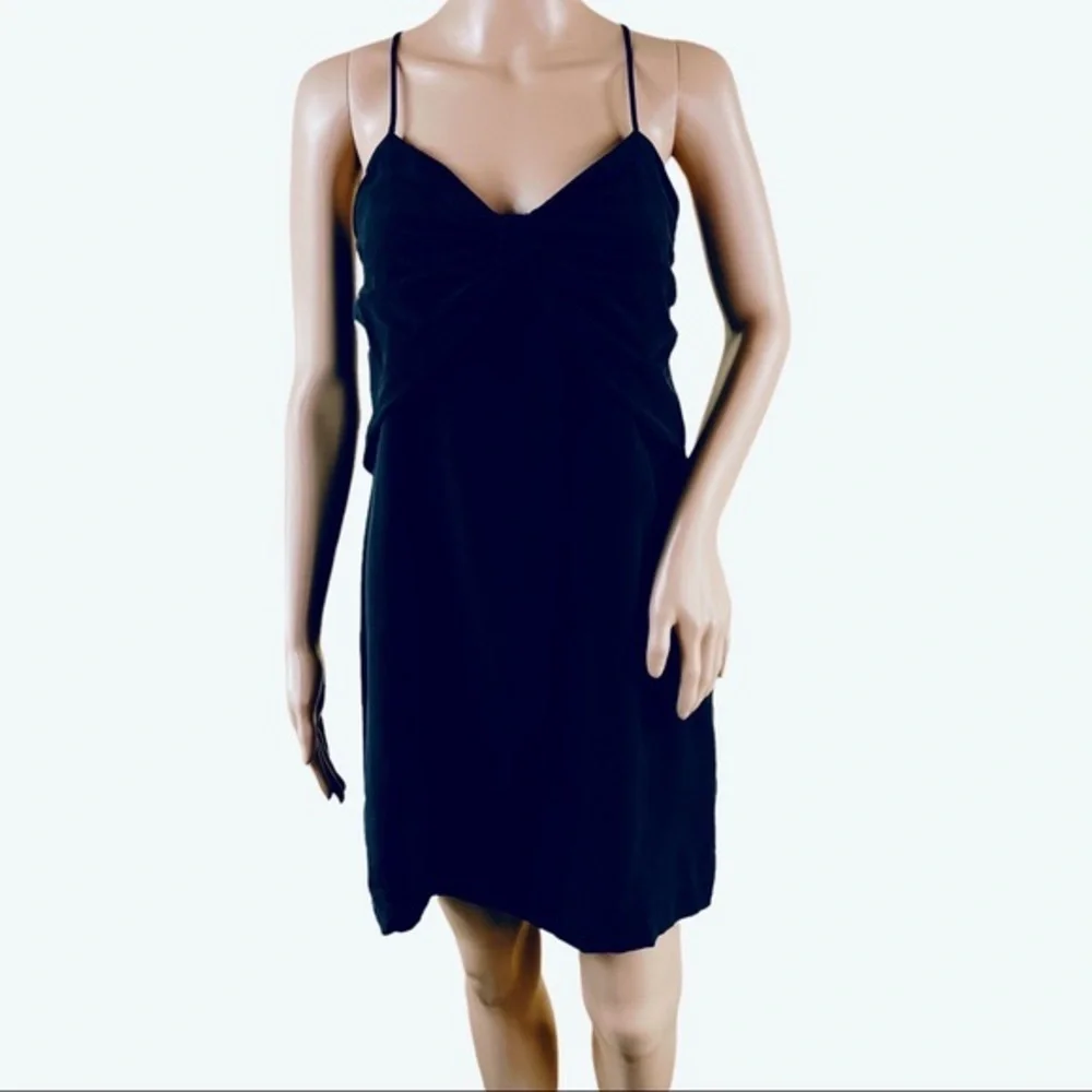 Club Monaco Silk Black Slip Strappy Mini Cocktail Dress - Picture 3 of 7
